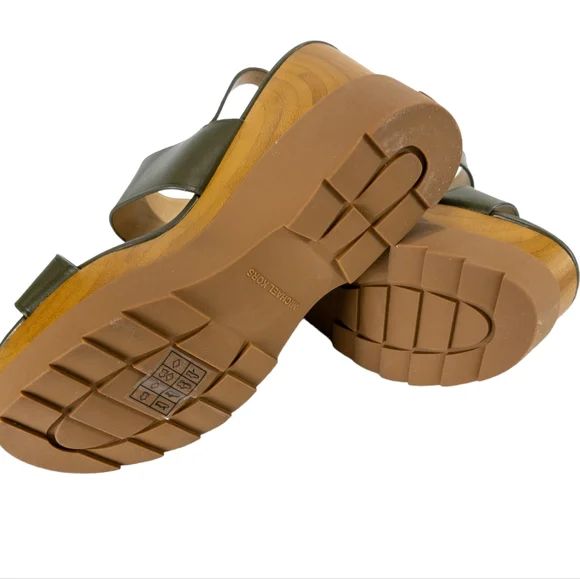 Michael Kors Rhett Platform Lug Sole Green Cushioned Dress Sandals -7.5 - Picture 6 of 7